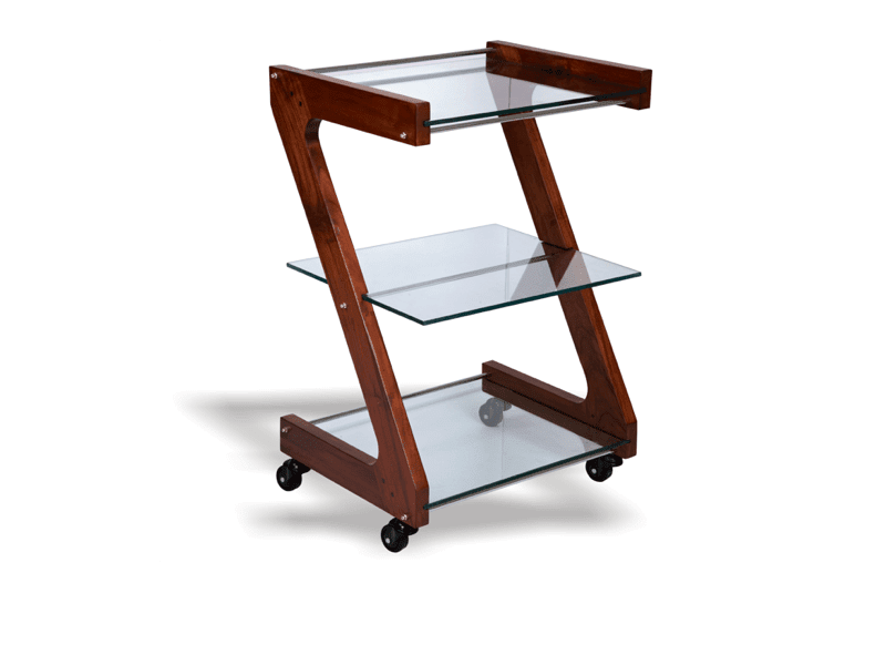 Kanka Trolley in Wood & Glass